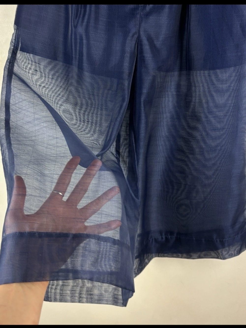 NWT Anthropologie Dolan Sheer Crop Culottes Wide Leg Organza Trousers Pants Navy - Picture 15 of 16